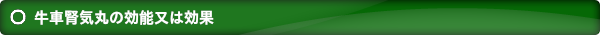 牛車腎気丸の効能又は効果