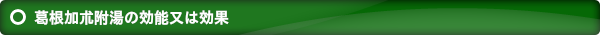 葛根加朮附湯の効能又は効果